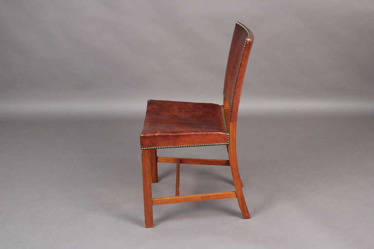 Danish Scandinavian Modern Kaare Klint Red Chair Edition Rud. Rasmussen For Sale