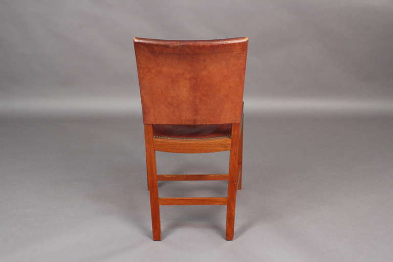 Scandinavian Modern Kaare Klint Red Chair Edition Rud. Rasmussen In Good Condition For Sale In New York, NY