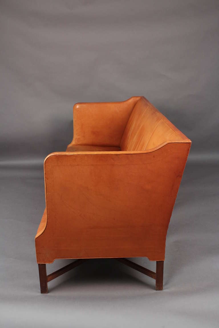 Danish Scandinavian Modern Kaare Klint Three-Seater Sofa Edition Rud. Rasmussen For Sale