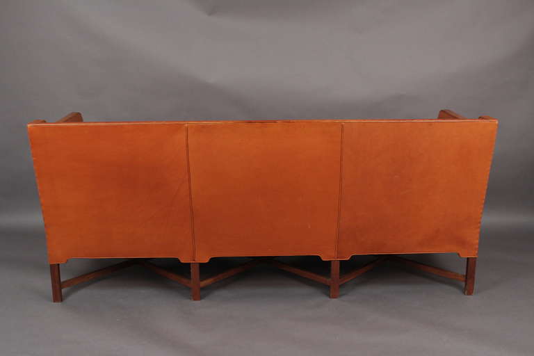 Scandinavian Modern Kaare Klint Three-Seater Sofa Edition Rud. Rasmussen In Good Condition For Sale In New York, NY
