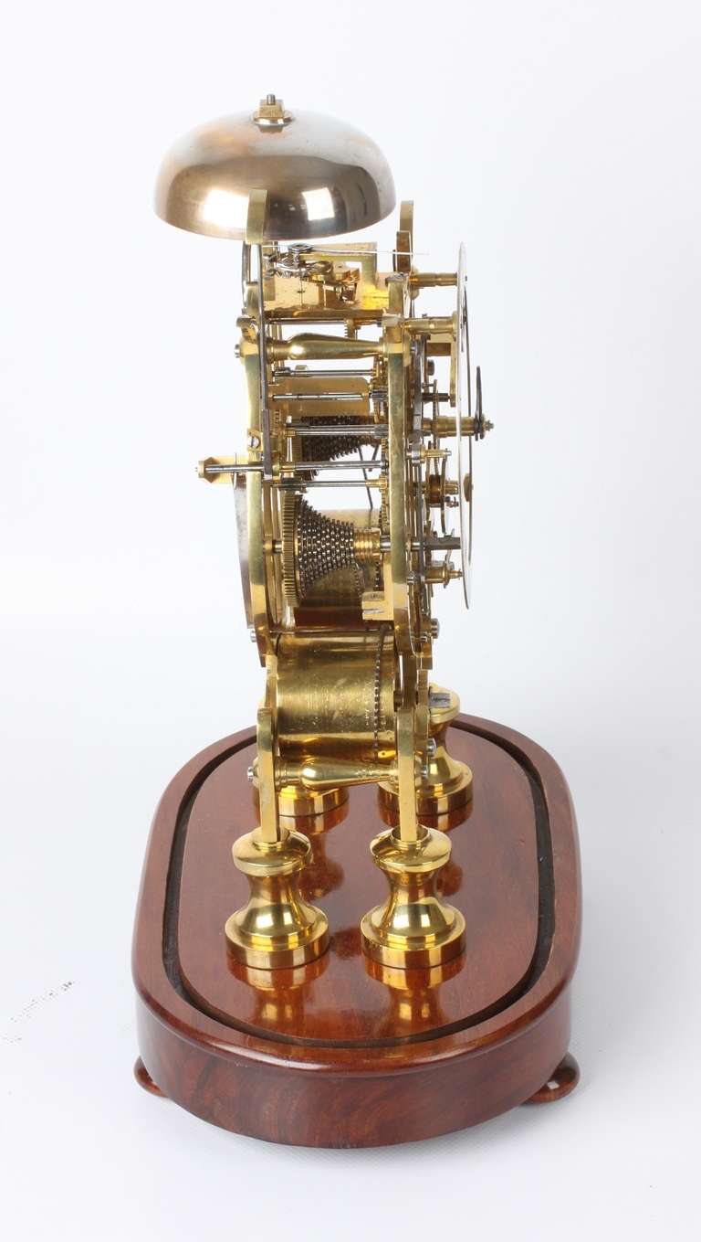 An English Brass Lyre-shaped Skeleton Clock, Dent's, Circa 1850 In Excellent Condition For Sale In Amsterdam, NL
