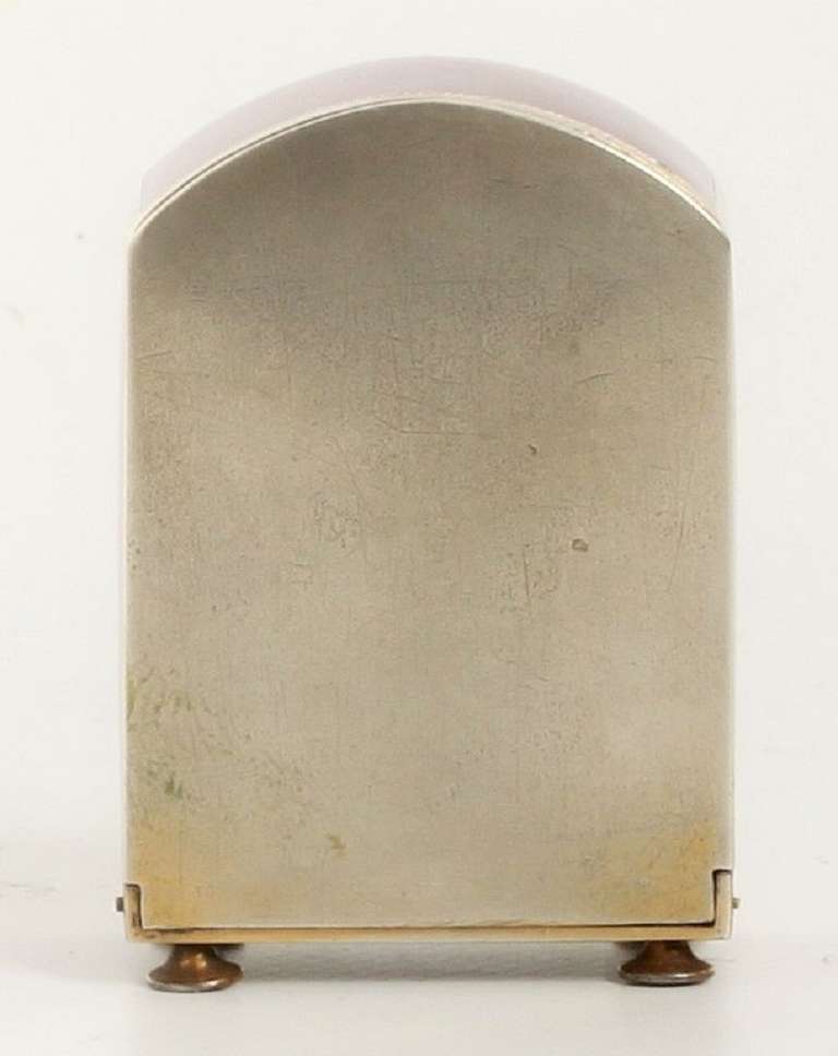 A Miniature French Silver Transparant Guilloche Enamel Timepiece, circa 1900 For Sale 1
