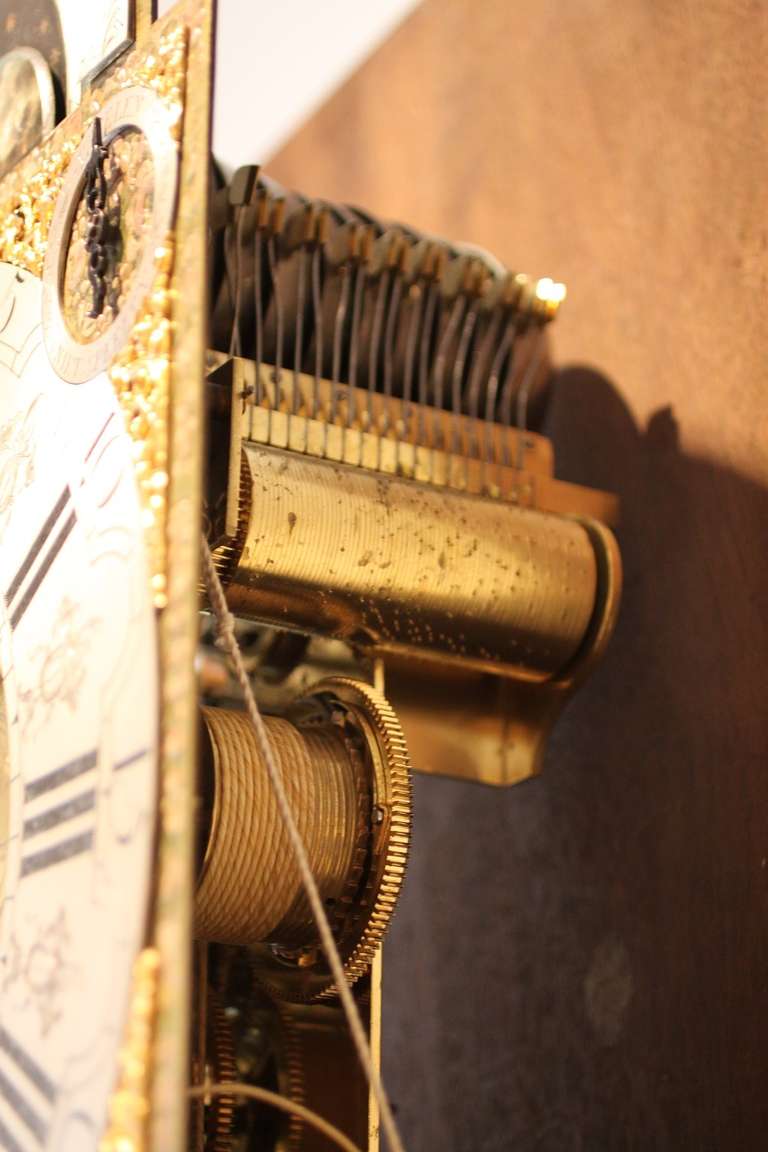 Dutch Burr Walnut Musical Longcase Clock, circa 1740 For Sale 2