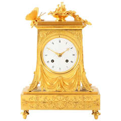 French Empire Ormolu Borne Mantel Clock, circa 1800