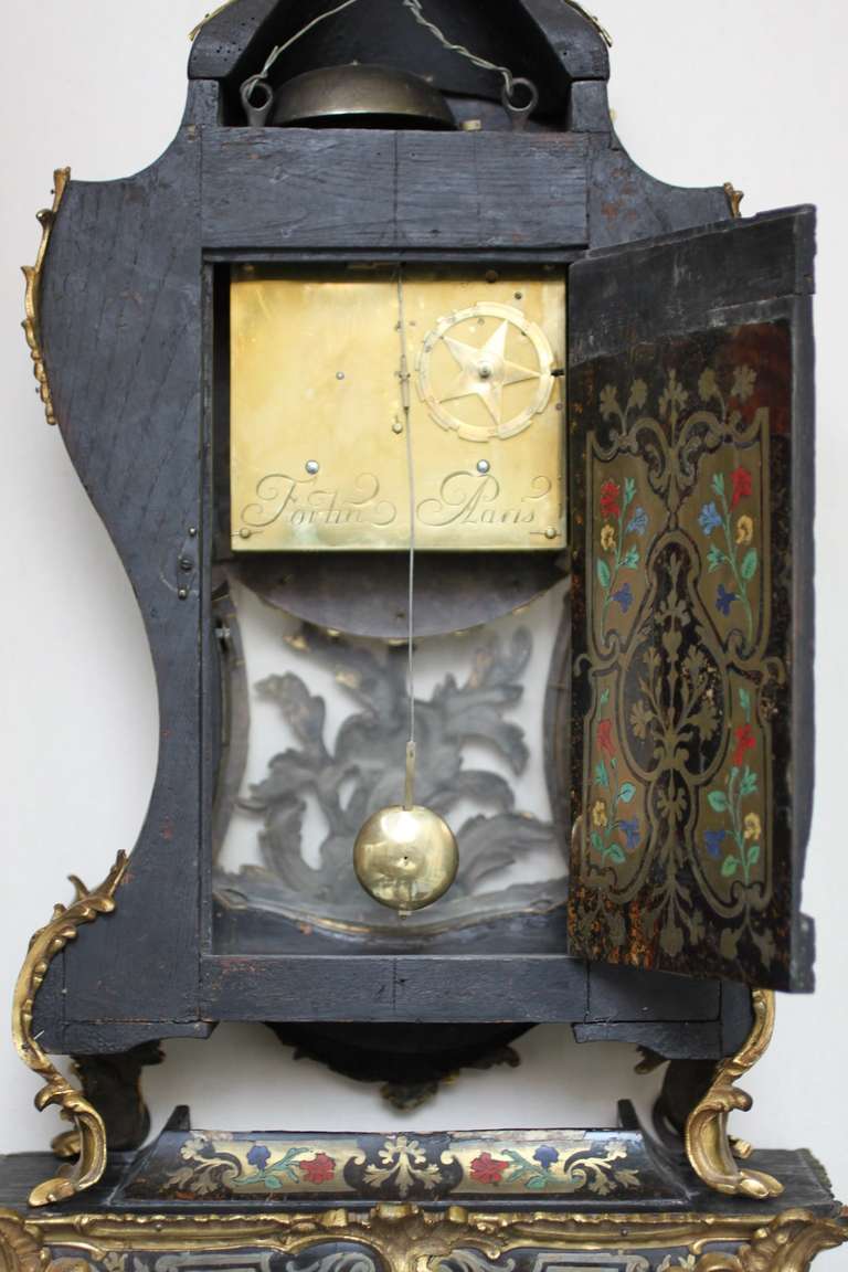 A French Louis XV boulle inlaid bracket clock, by Fortin, circa 1740 In Good Condition In Amsterdam, NL