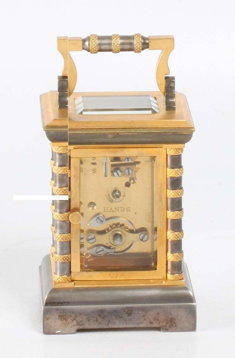 Miniature French Carriage Timepiece with Travel Box, Drocourt, circa 1880 In Excellent Condition For Sale In Amsterdam, NL