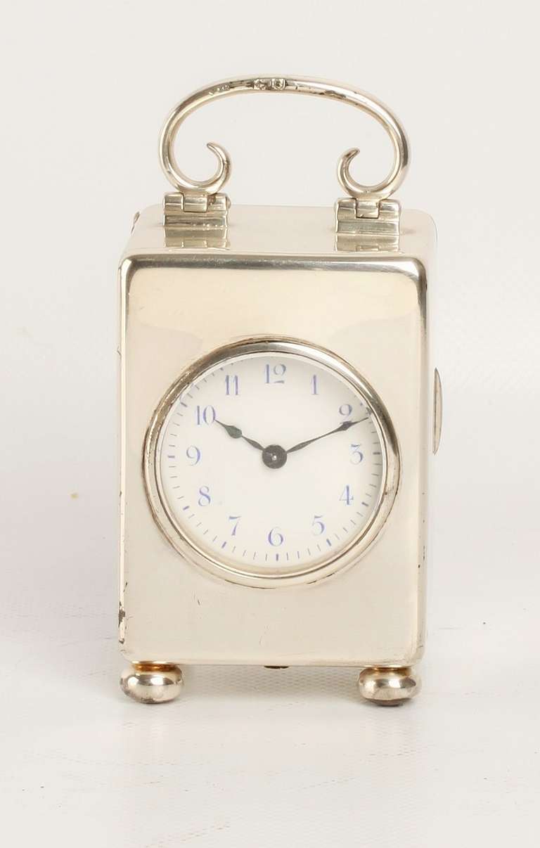 English Silver Tavel Tmepiece, 1897