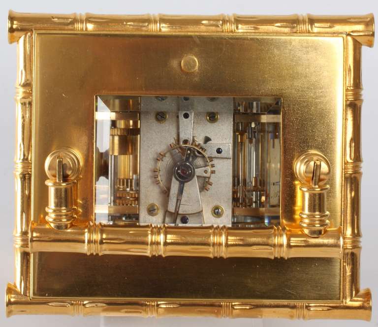 A French gilt brass Bamboo case carriage clock, L.F. circa 1890 For Sale 2