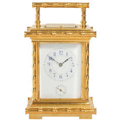 Antique A French gilt brass Bamboo case carriage clock, L.F. circa 1890