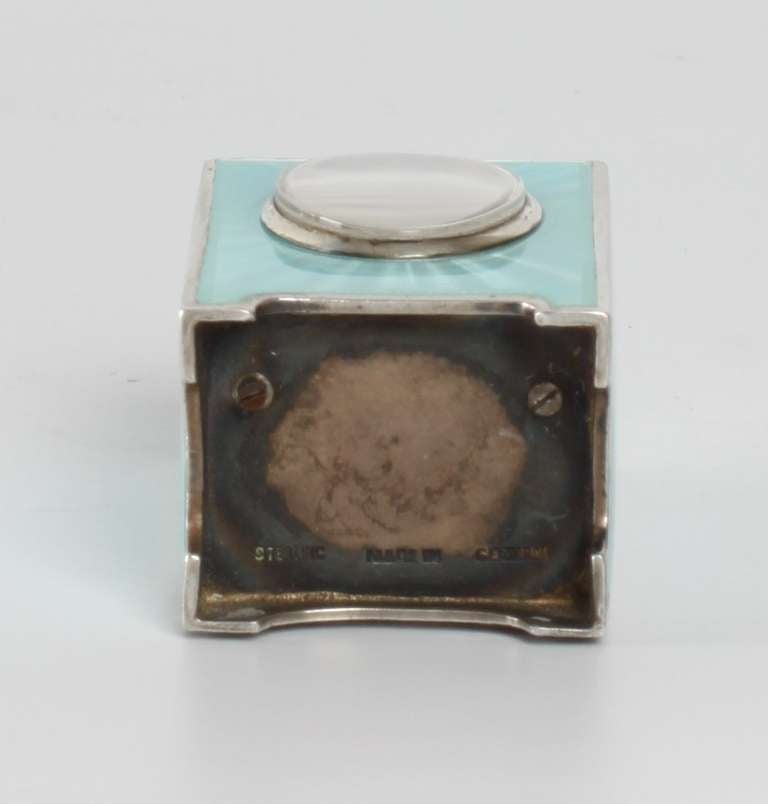 A miniature Swiss silver guilloche translucent enamel timepiece, circa 1900 For Sale 3