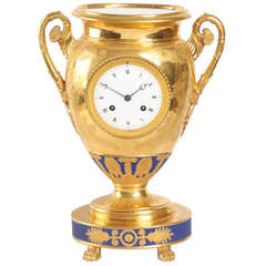 Fine French Empire 'Sevres' Gilt Porcelain Urn Mantel Clock, circa 1800