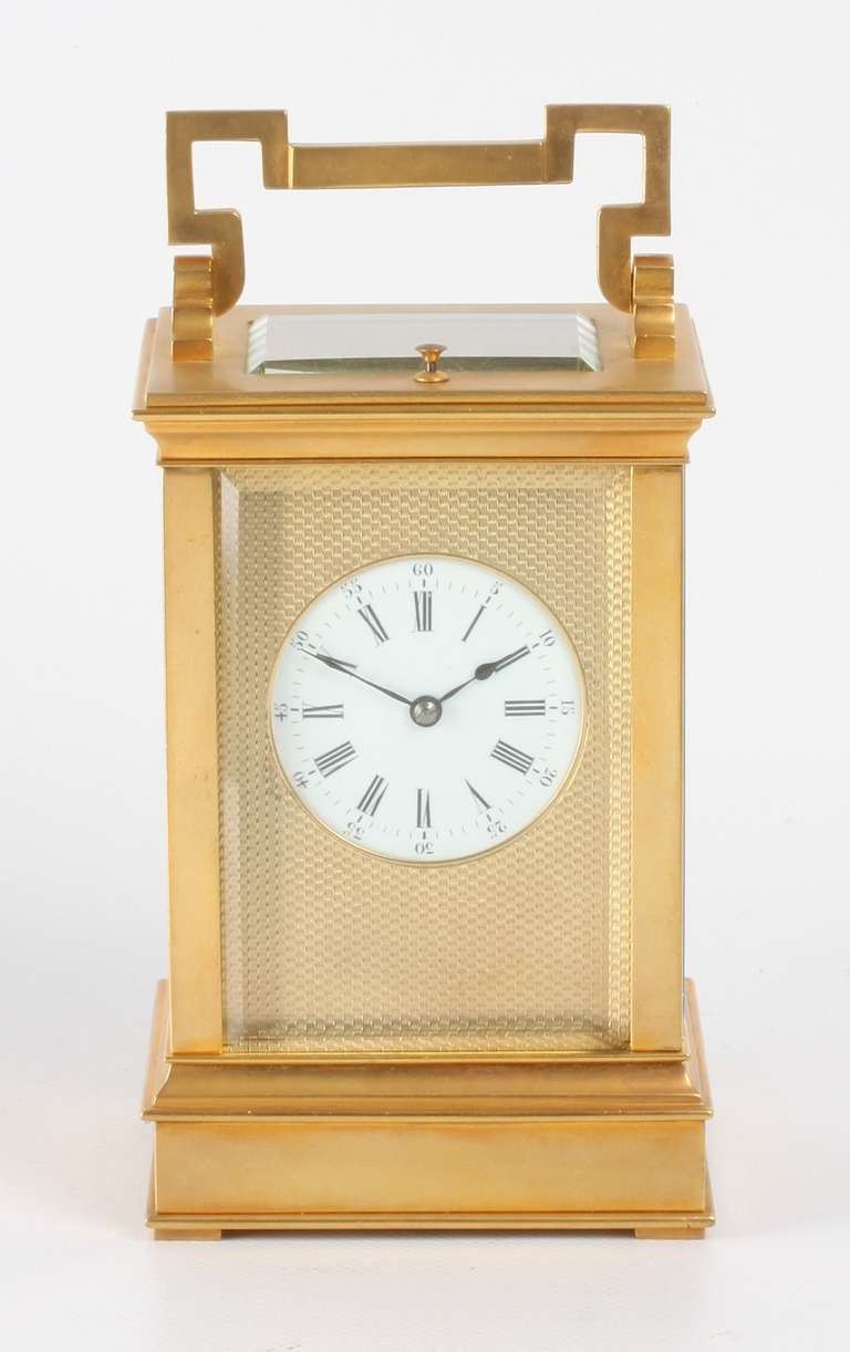 French Gilt Brass Anglaise Carriage Clock with Repeat