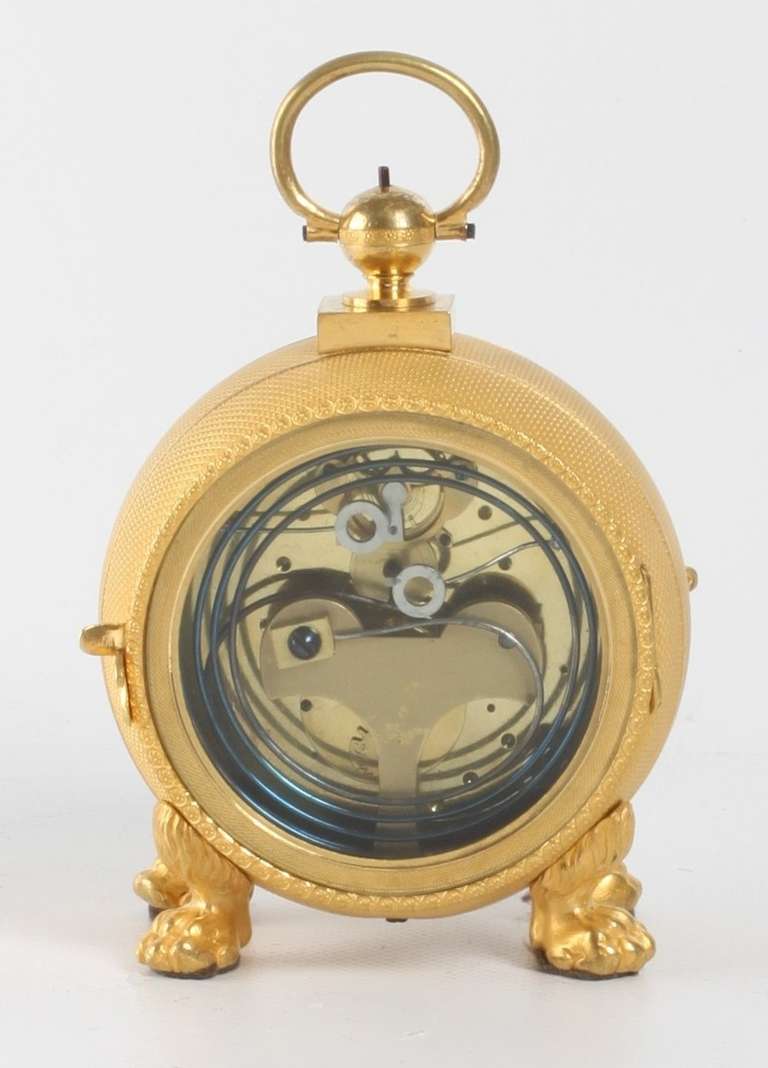 Empire Fine Austrian Ormolu Grande Sonnerie Travel Clock For Sale