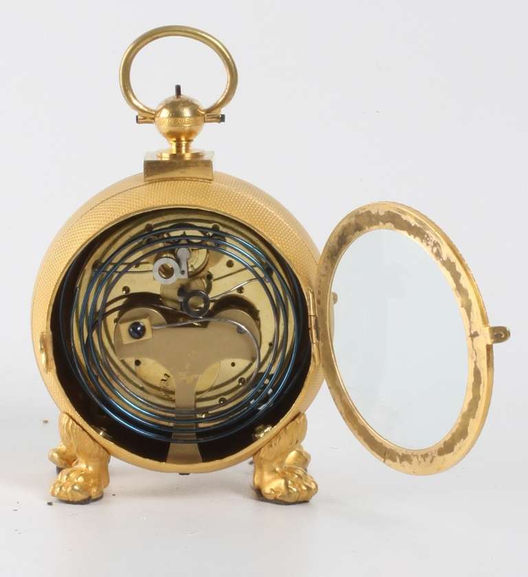 19th Century Fine Austrian Ormolu Grande Sonnerie Travel Clock For Sale