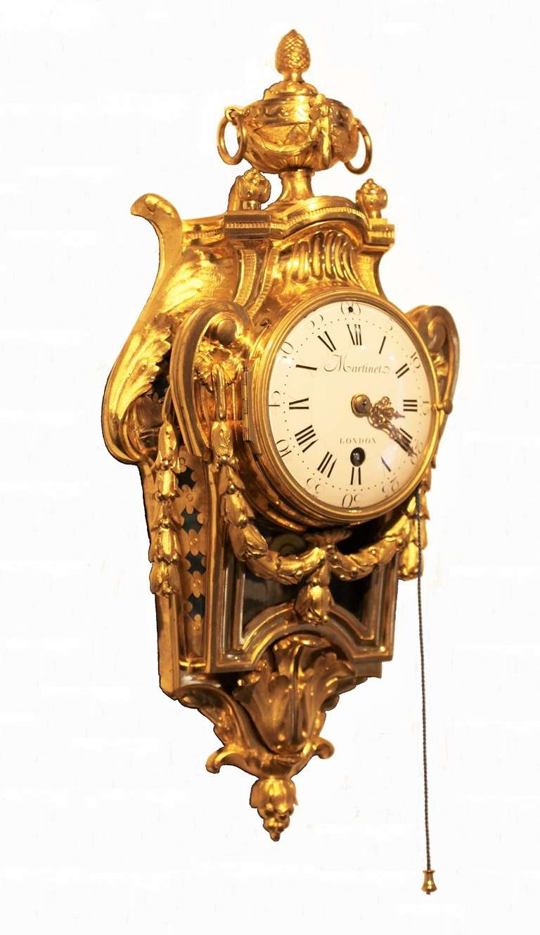 Fine And Small Louis XVI Ormolu Cartel D'Alcove, Martinet London, 1776 For Sale 2