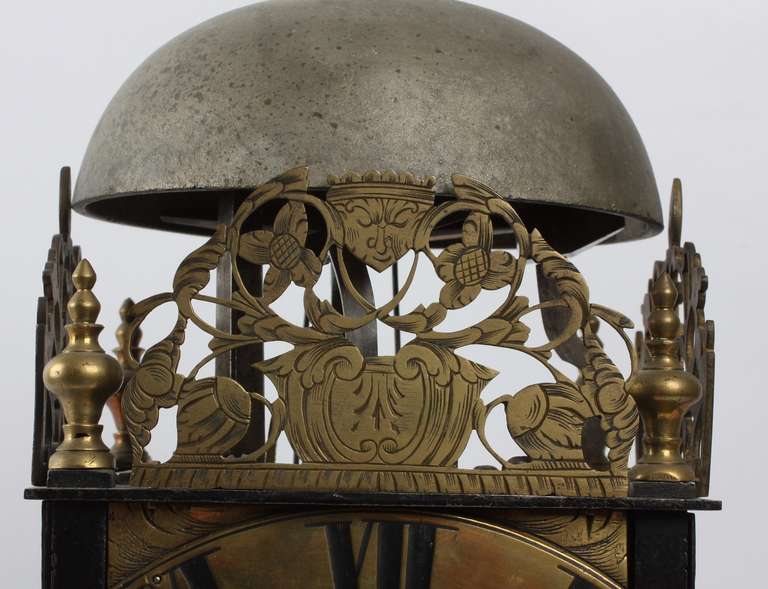 Régence French Iron and Brass Lantern Clock by Couchon a Paris, circa 1725 For Sale