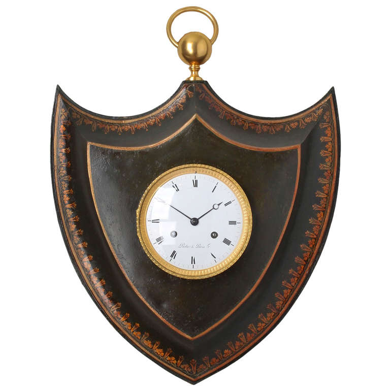 Decorative French Empire Wall Clock by Pasta & Pavia Hr For Sale