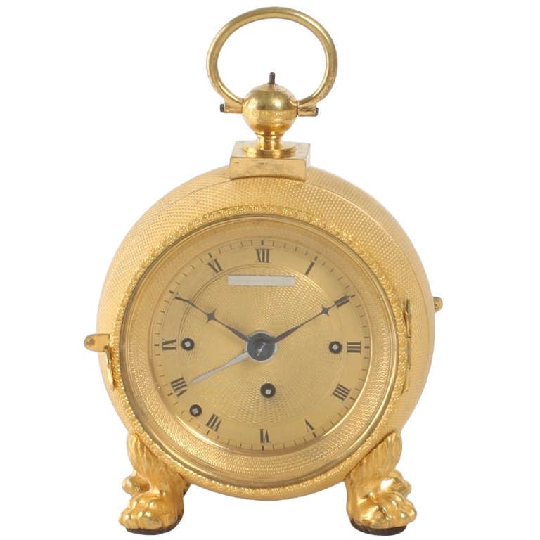 Fine Austrian Ormolu Grande Sonnerie Travel Clock For Sale