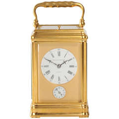 Antique Small French Gilt Brass Carriage Clock by Henry Lepaute
