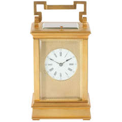 French Gilt Brass Anglaise Carriage Clock with Repeat