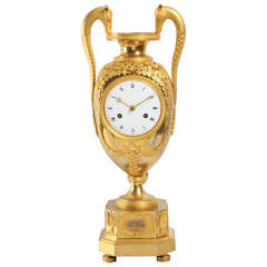 Large French Empire, Ormolu Urn Mantel Clock