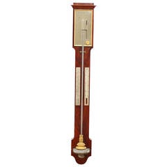 Antique French Charles X Mahogany Stick Barometer by Vande à Paris