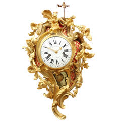 Antique French Louis XV Ormolu Cartel Wall Clock William Blakey