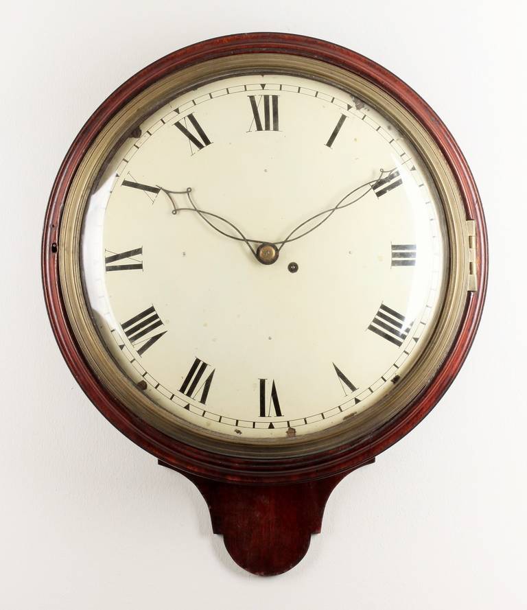 A fine English mahogany dial wall timepiece, circa 1820.