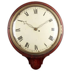 Antique A fine English mahogany dial wall timepiece, circa 1820.