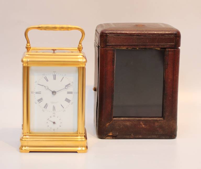 Drocourt, a French grande sonnerie travel clock, Russian retailer, circa 1880