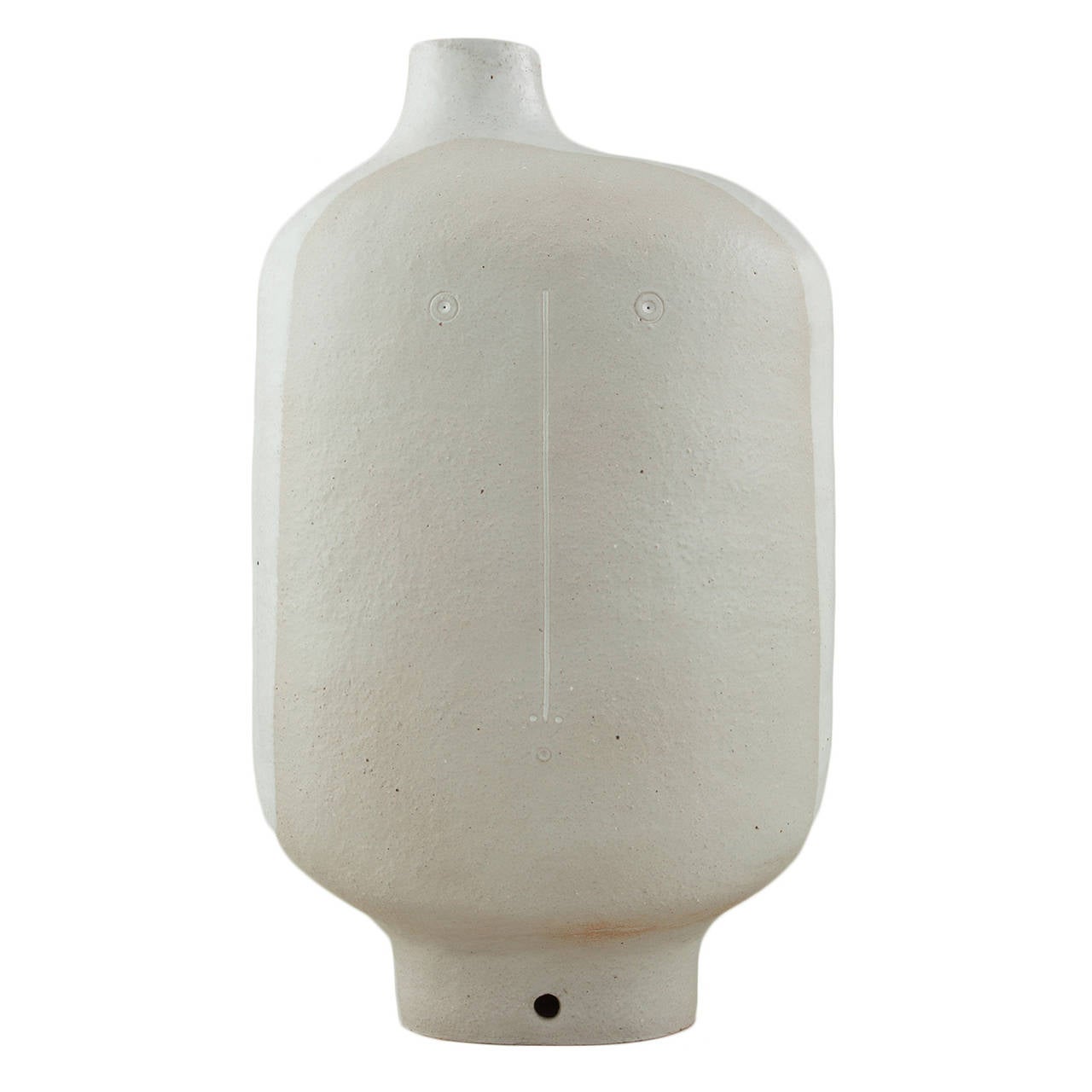 French White Enameled Stoneware Lamp by Dalo, 2014 For Sale