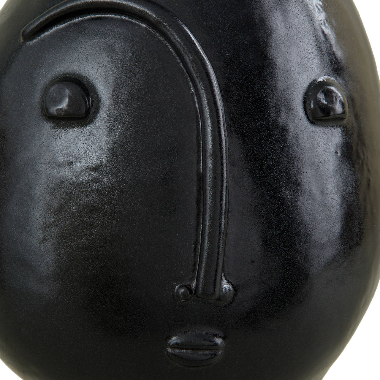 French Black Enameled Stoneware Lamp Base by Dalo, 2014 For Sale