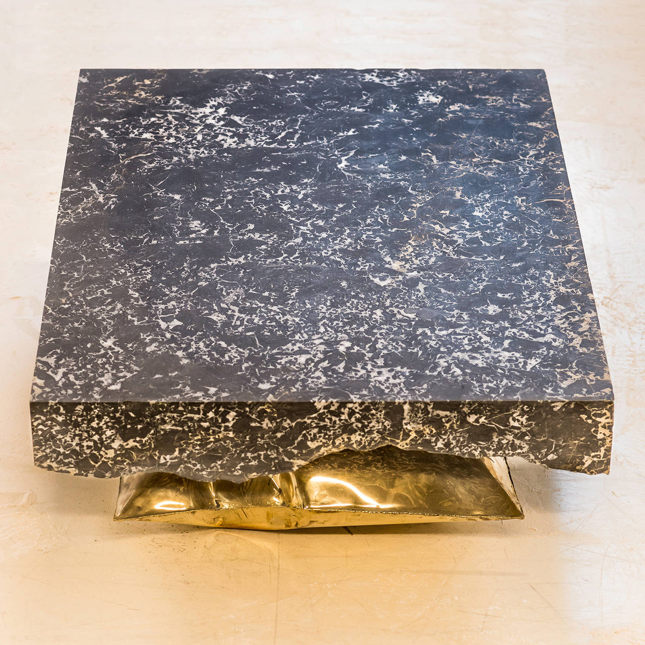 Belgian Marble and Brass Coffee Table 