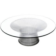 Used Glass and Steel Coffee Table by Warren Platner, 1966
