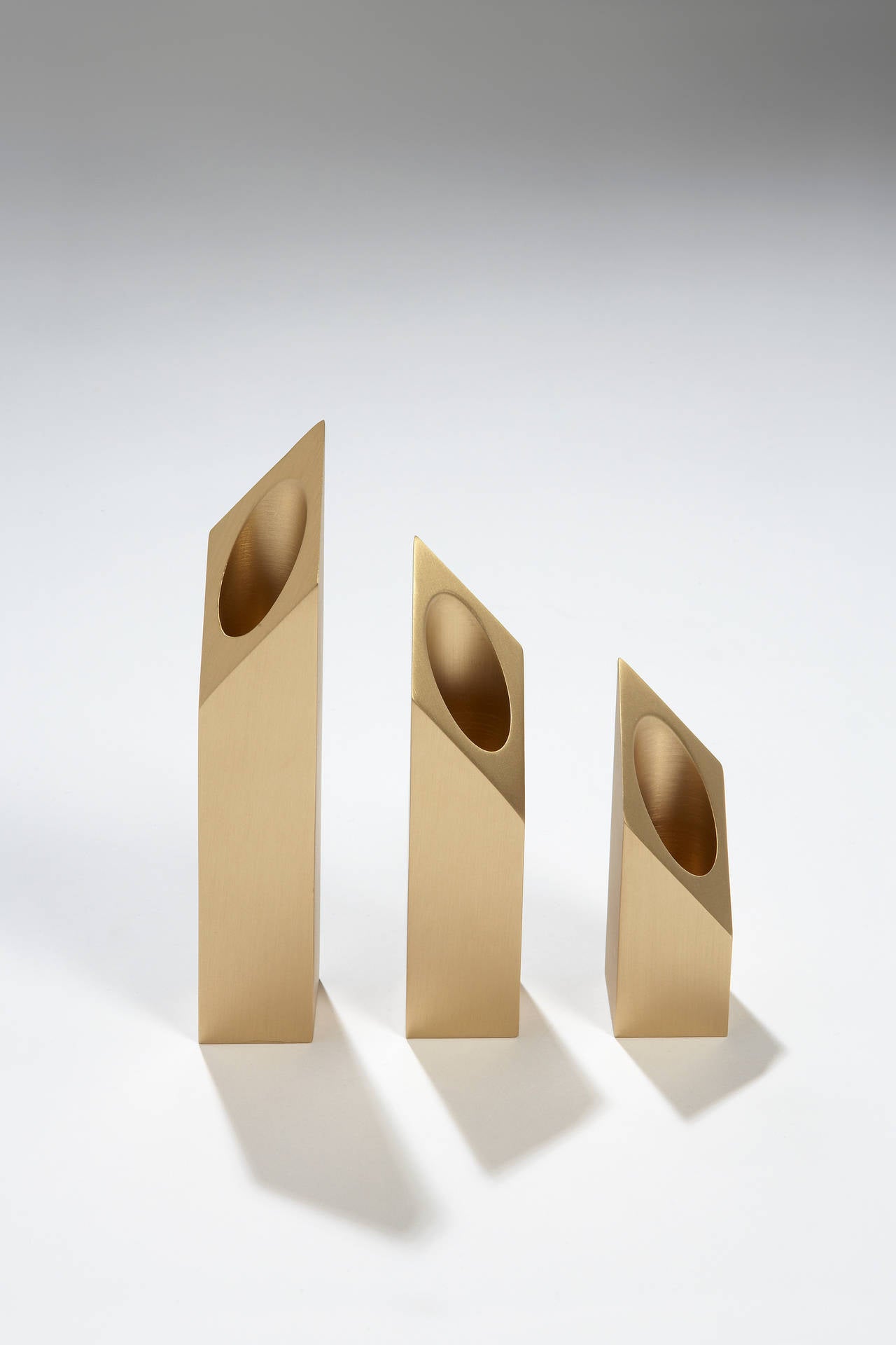 Contemporary Lux set of 3 square candle holders by Hervé Langlais