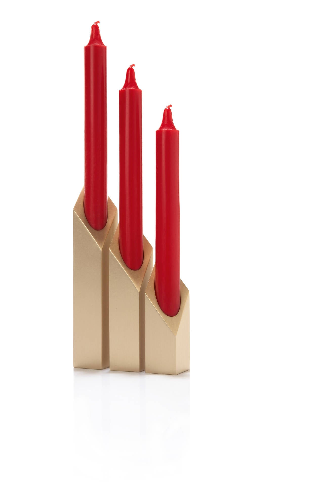 Lux set of 3 square candle holders by Hervé Langlais 1