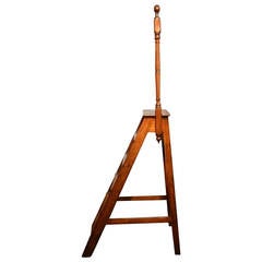 Rare Mahogany Victorian Period Antique Library Steps