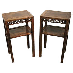 Pair of Chinese Mid-19th Century Hardwood Stands