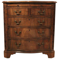 A Mahogany Chippendale Style Serpentine Bachelors Chest