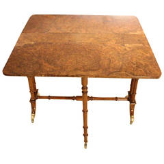 Very Good Burr Walnut Victorian Period Antique Sutherland Table