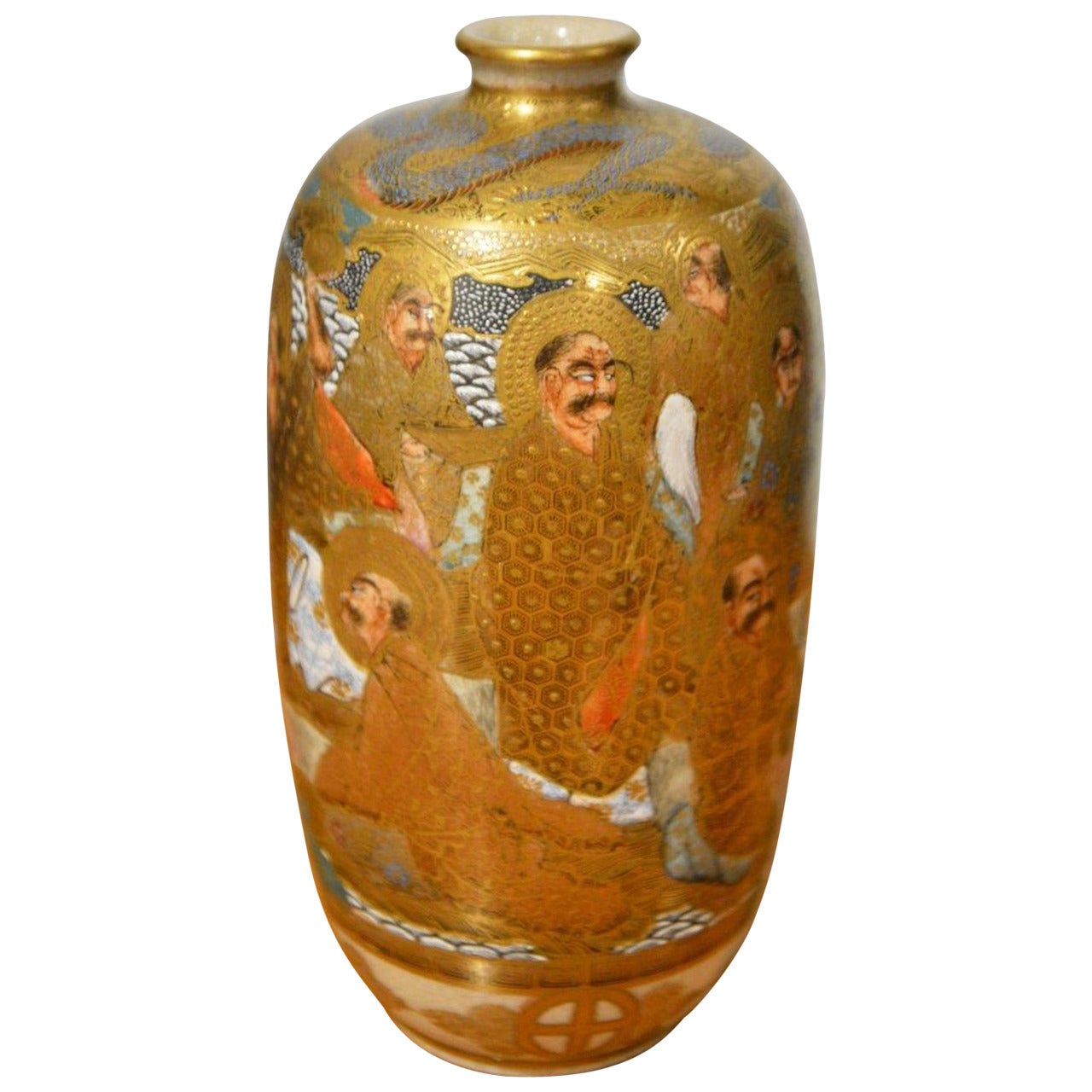 Meiji Period Japanese Satsuma Vase For Sale
