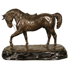 Japanese 19th Century Meiji Period Bronze Horse