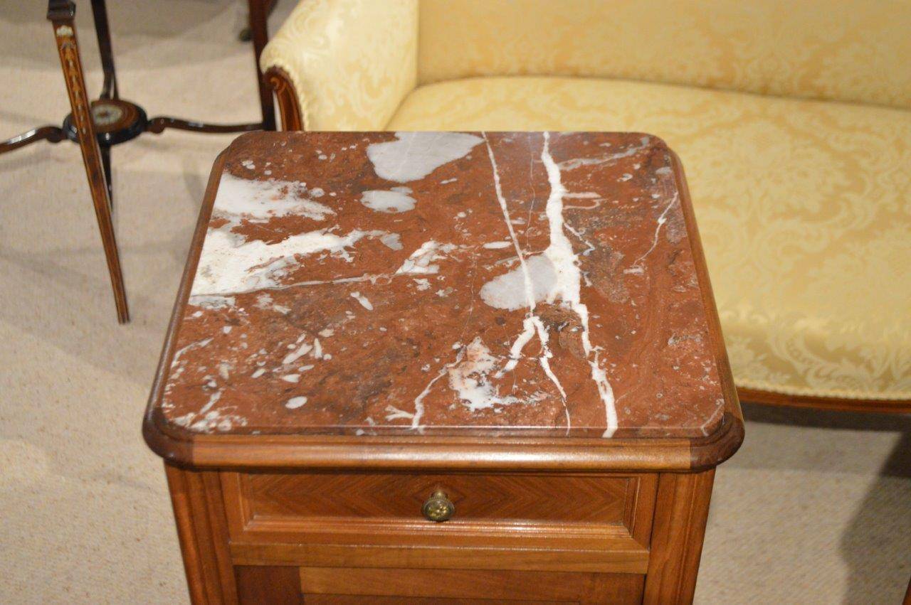Good Pair of Walnut French Antique Bedside Cabinets or Cupboards