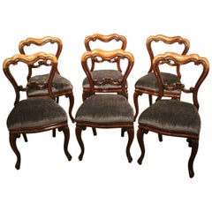 Set of Six Mahogany Victorian Period Antique Dining Chairs