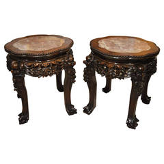 Good Pair of Hardwood Chinese Stands