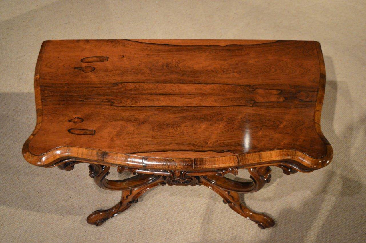 Good Pair of Rosewood, Victorian Period, Antique Fold Over Card Tables For Sale 4