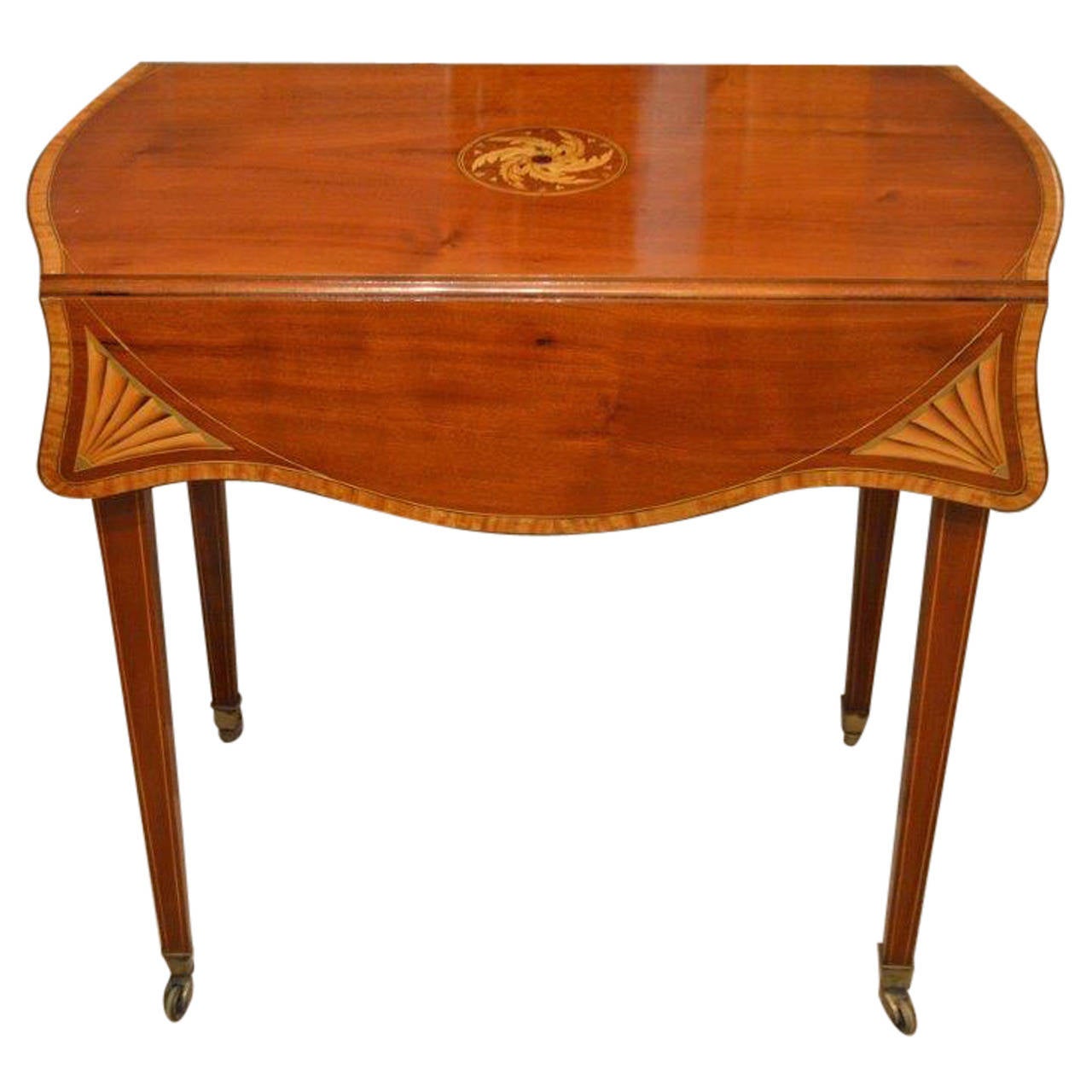 A Mahogany Inlaid Edwardian Period "Butterfly" Pembroke Table For Sale