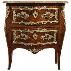 A Small Kingwood Louis XVI Period Marble Top Commode