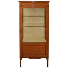 A Satinwood & Marquetry Inlaid Edwardian Period Display Cabinet