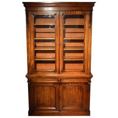Beautiful Mahogany, Victorian Period Antique, Two-Door Bookcase